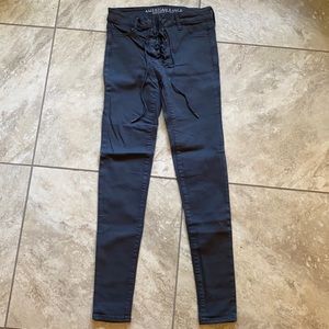 American Eagle super high rise grey jeggings